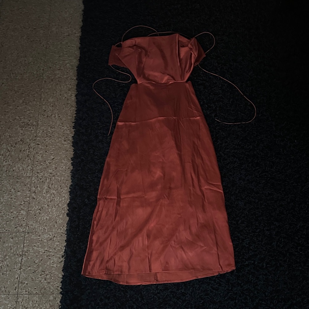 Elegant Rust Wedding Guest Dress